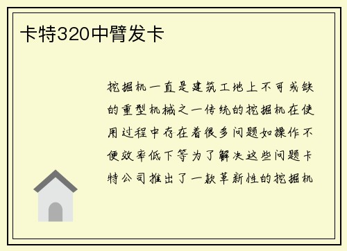 卡特320中臂发卡